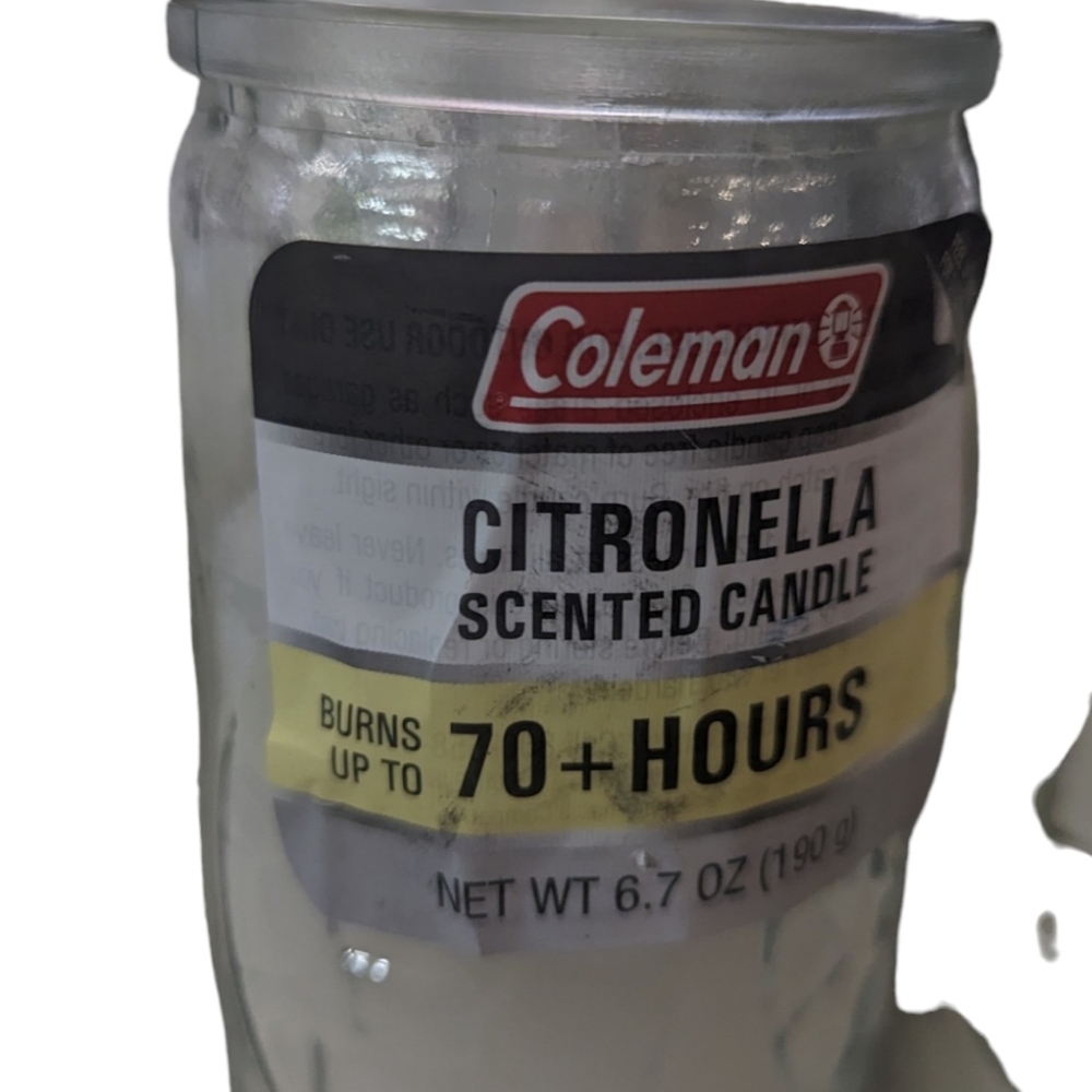 Got Mosquito? 1 (one) Coleman Citronella Candle Burns for 70+ Hours.
